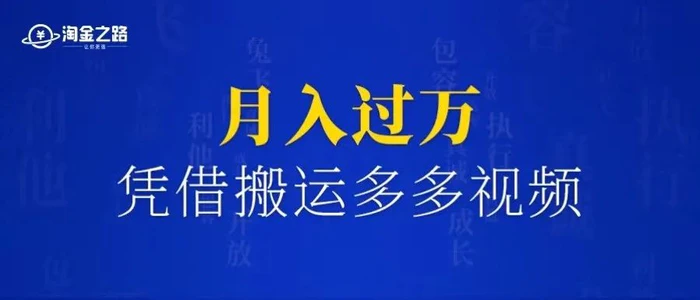 门槛低易上手，凭借搬运多多视频，让我月入过万-大源资源网