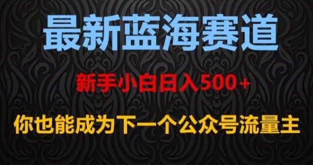 最新蓝海赛道，新手小白日入500+，你也能成为下一个公众号流量主【揭秘】-大源资源网