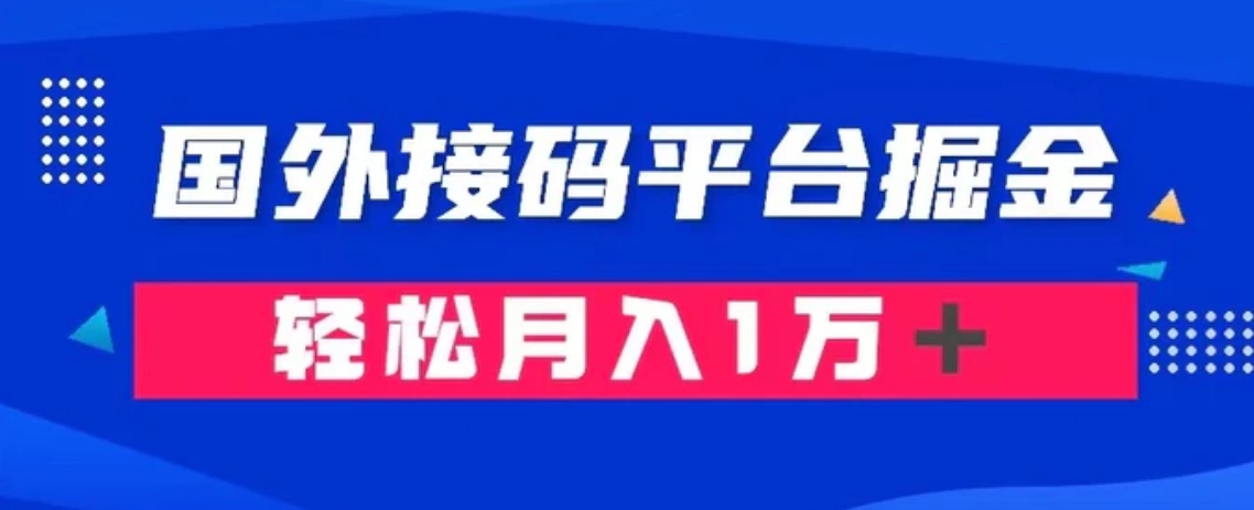 通过国外接码平台掘金： 成本1.3，利润10＋，轻松月入1万＋-大源资源网