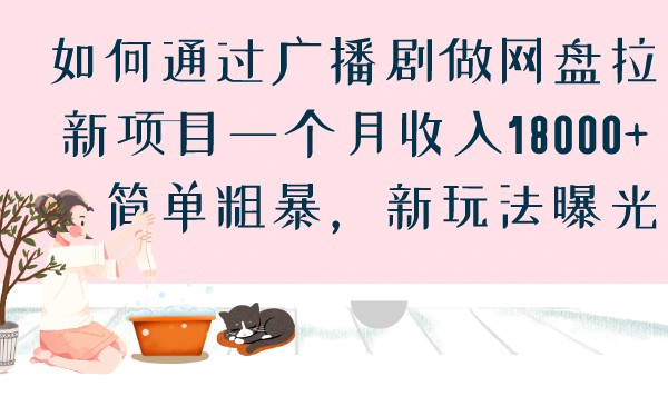 如何通过广播剧做网盘拉新项目一个月收入18000+，简单粗暴，新玩法曝光-大源资源网