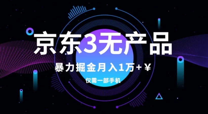 京东3无产品维权，暴力掘金玩法，小白月入1w+-大源资源网