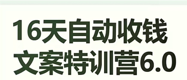 16天自动收钱文案特训营6.0，学会儿每天自动咔咔收钱-大源资源网