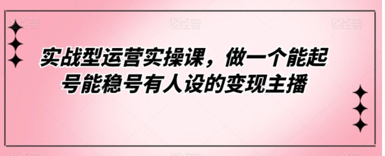 实战型运营实操课，做一个能起号能稳号有人设的变现主播-大源资源网