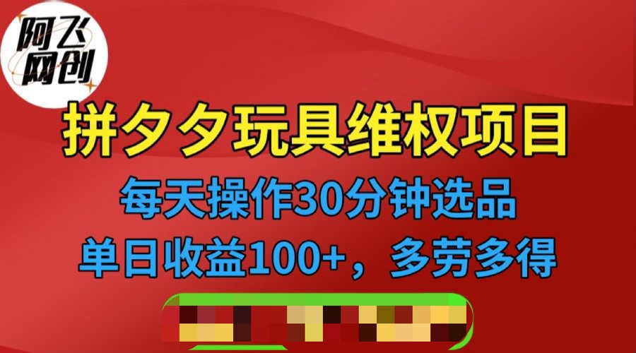 拼多多3C玩具维权项目，一天操作半小时，稳定收入100+-大源资源网