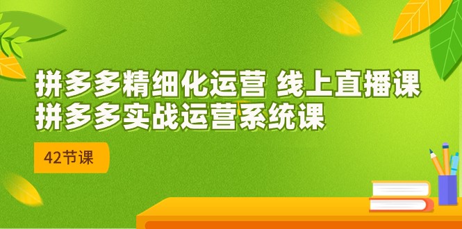 2023年8月新课-拼多多精细化运营 线上直播课：拼多多实战运营系统课-42节-大源资源网