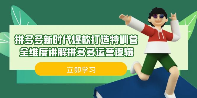 拼多多·新时代爆款打造特训营，全维度讲解拼多多运营逻辑-大源资源网