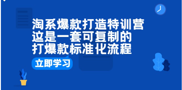 淘系爆款打造特训营：这是一套可复制的打爆款标准化流程-大源资源网