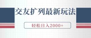 （9323期）交友扩列最新玩法，加爆微信，轻松日入2000+-大源资源网