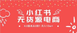 （9317期）小红书无货源新电商4.0版本从0到1月入10w+-大源资源网