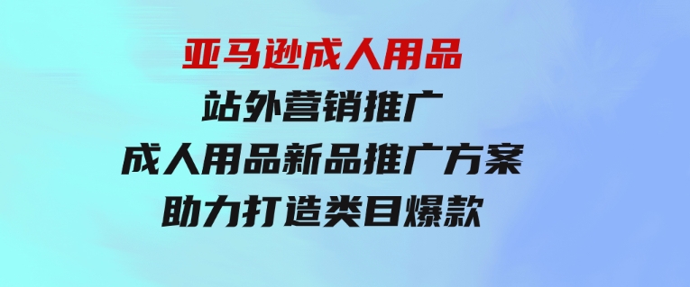 亚马逊成人用品站外营销推广，成人用品新品推广方案，助力打造类目爆款-大源资源网