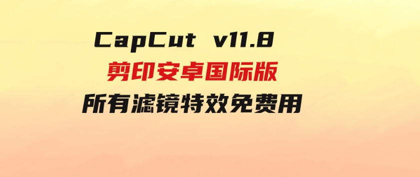 CapCutv11.8剪印安卓国际版、所有滤镜特效免费用-大源资源网