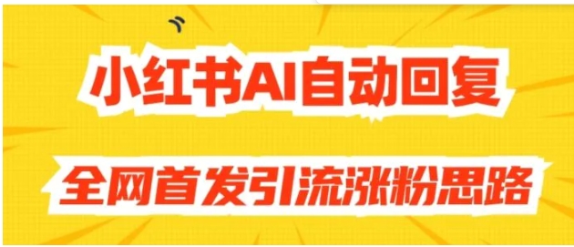 【原创开发】小红书AI自动回复，全网首发引流涨粉思路-大源资源网