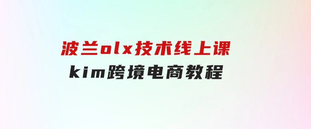 波兰olx技术线上课，kim跨境电商教程-大源资源网