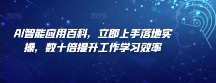 AI智能应用百科，​立即上手落地实操，数十倍提升工作学习效率-大源资源网