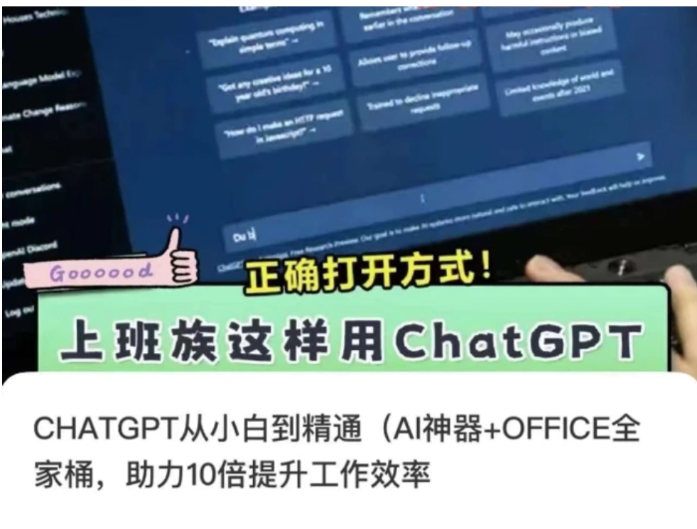 CHATGPT从小白到精通，AI神器+OFFICE全家桶，助力10倍提升工作效率-大源资源网