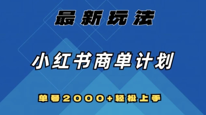 全网首发，小红书商单计划最新玩法，单号2000+可扩大可复制【揭秘】-大源资源网