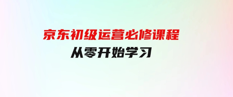 京东初级运营必修课程，从零开始学习-大源资源网