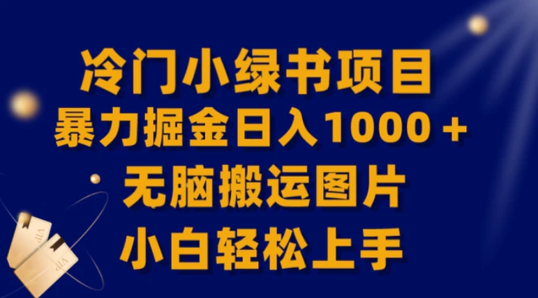 【全网首发】冷门小绿书暴力掘金日入1000＋，无脑搬运图片小白轻松上手-大源资源网